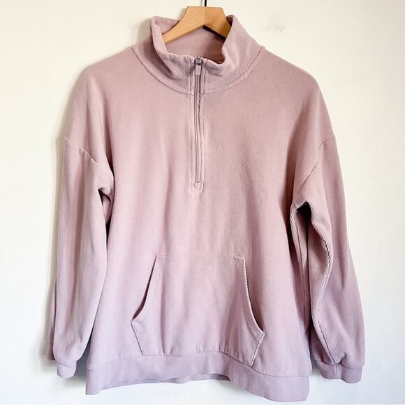 Marc New York Ribbed Quarter Zip Pullover Sweatshirt Purple Size XL - Picture 2 of 10